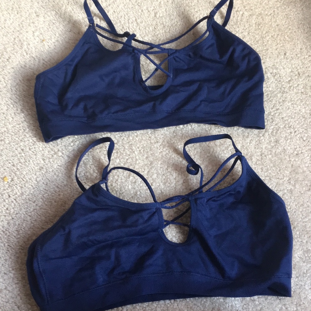 TWO Navy blue bralette ss
